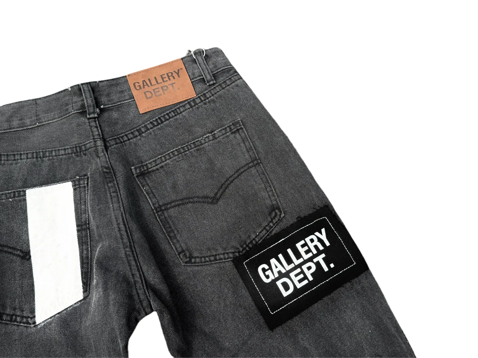 P246💰G22 GALLERY DEPT. Skull hand-stitched distressed distressed jeans -Color: Black -Size: S-XXL